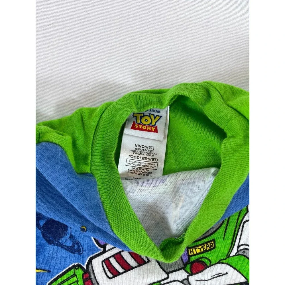 Vtg Disney Toy Story Buzz Lightyear Pajamas Set Boys Size 5T Space Sheriff